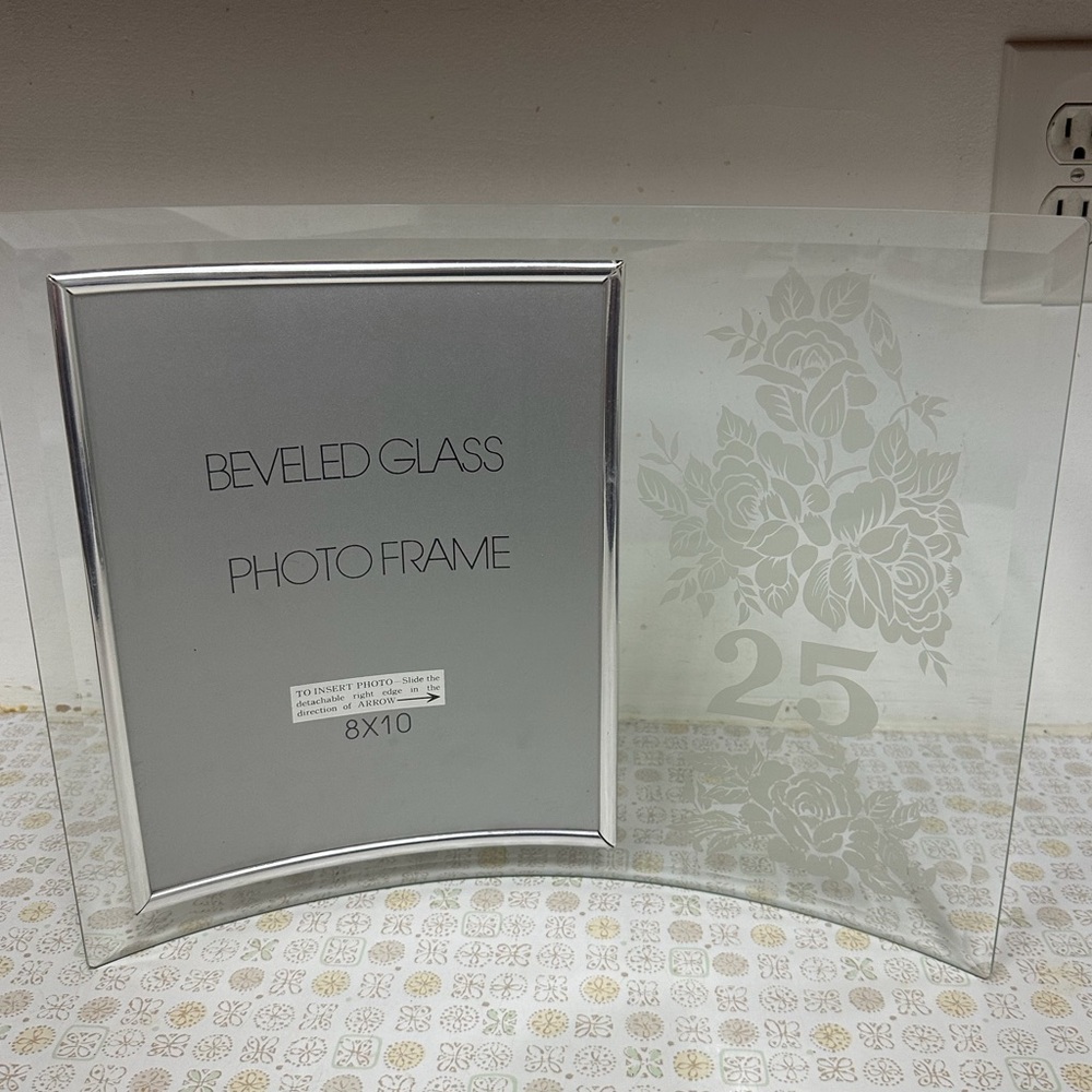Beveled Glass “25” Photo Frame